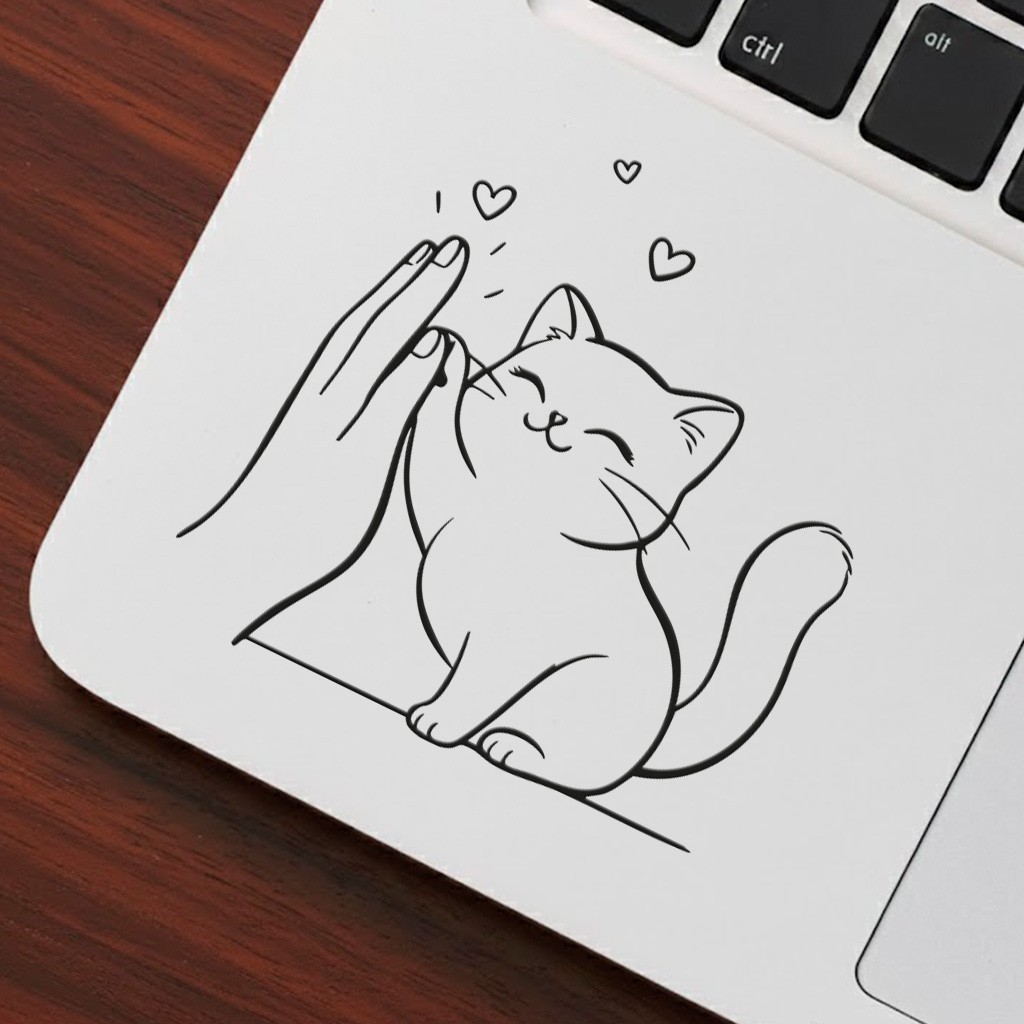 Cute Cat High Five Sticker Funny Pet Lover Car Laptop Vinyl Decal Waterproof