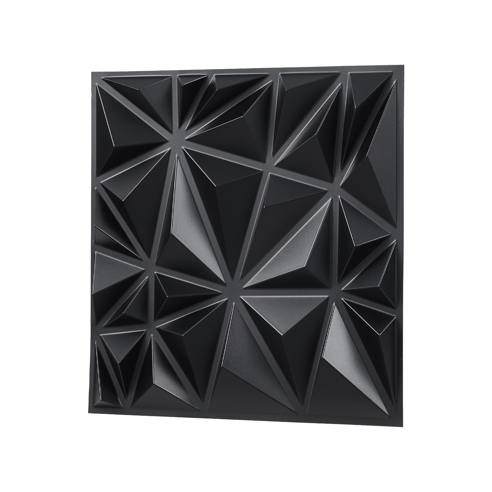 3D Wall Panels 33-Pack Black PVC Diamond, 32 Sq.ft DIY Textured Modern Home