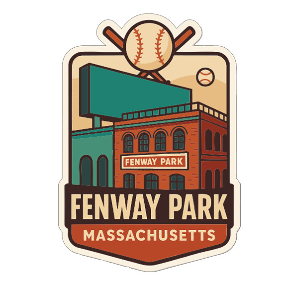 Fenway Park Massachusetts Sticker Decal Vinyl Die-Cut Symbolic Landmark Design