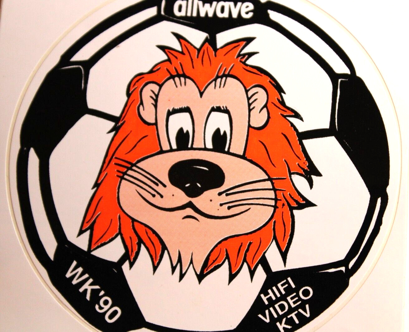 Austria 1990 World Cup Lion Mascot Ball STICKER Travel City Decal Vinyl Souvenir