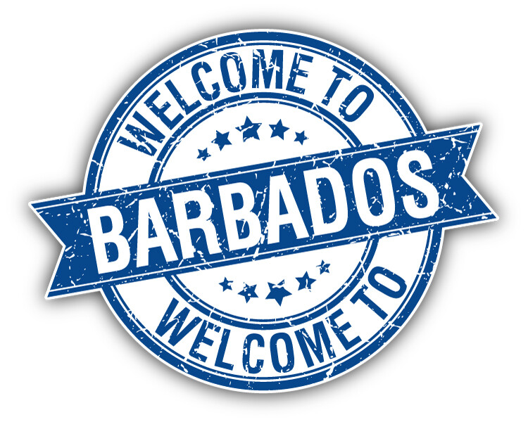 Welcome To Barbados Grunge Rubber Stamp Car Bumper Sticker Decal