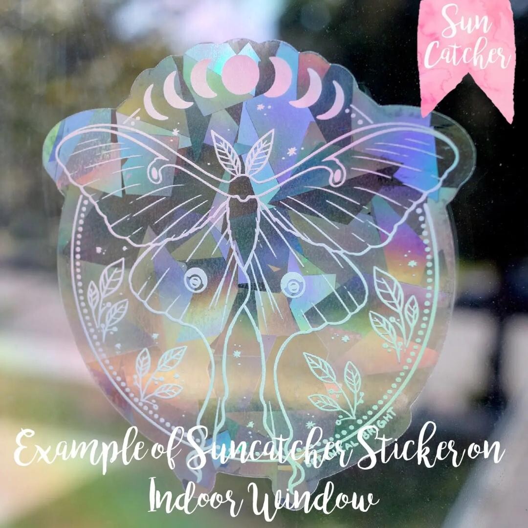 Raven Bird Sun Catcher Sticker – Crow Rainbow Maker Decal – Indoor Window Decor