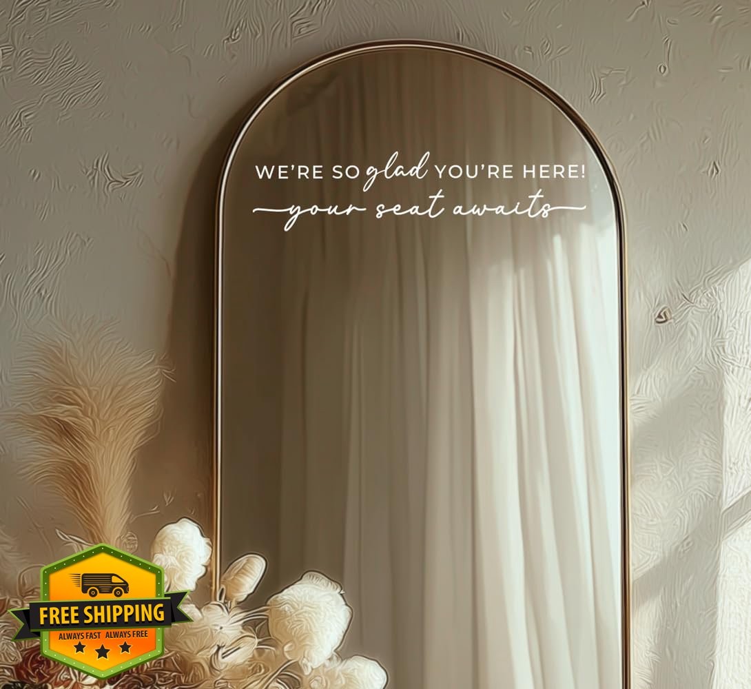 ZEARPT Wedding Mirror Decal White 20 Inch