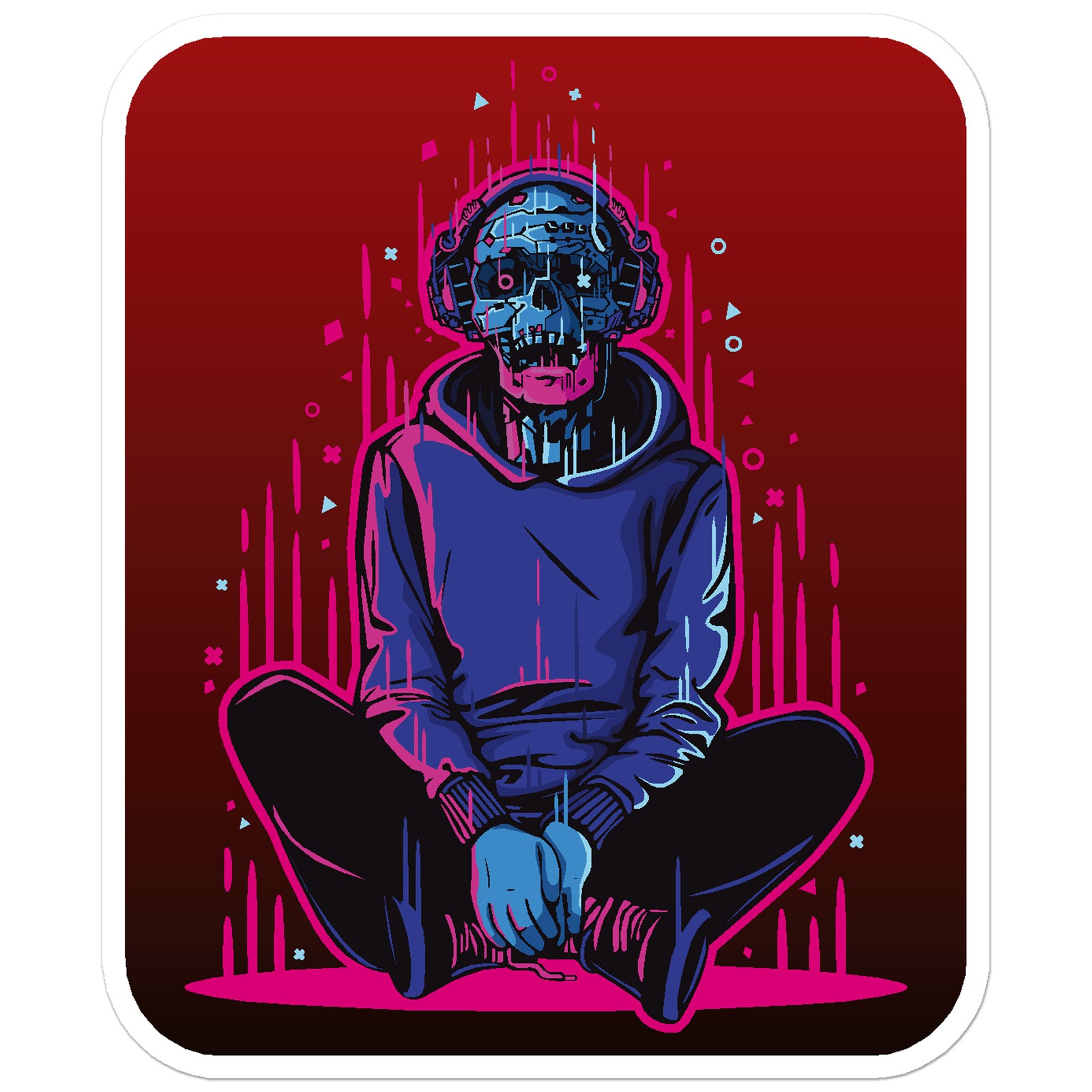 Android Skeleton Headphones – Vinyl Decal Sticker – Car Window Laptop – ebn8027