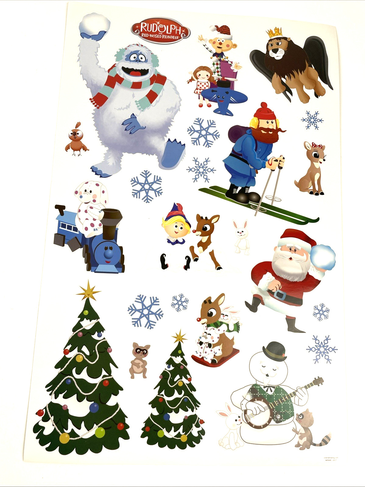 Rudolph the Red Nosed Reindeer Lrg 23 Sticker Scene 17”x 11” Set Of 12 NEW