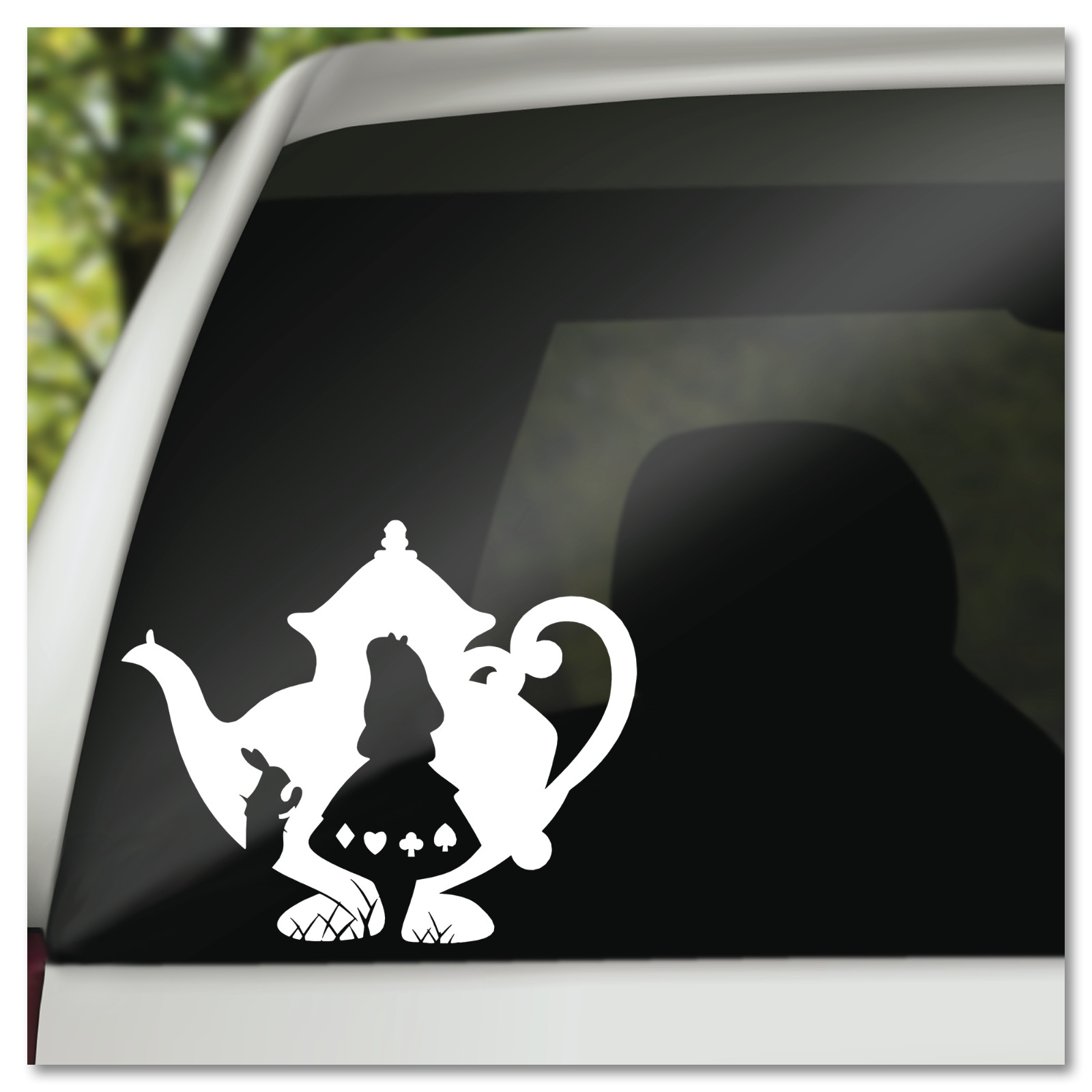6" Alice in Wonderland White Rabbit in Teapot Vinyl Decal Sticker