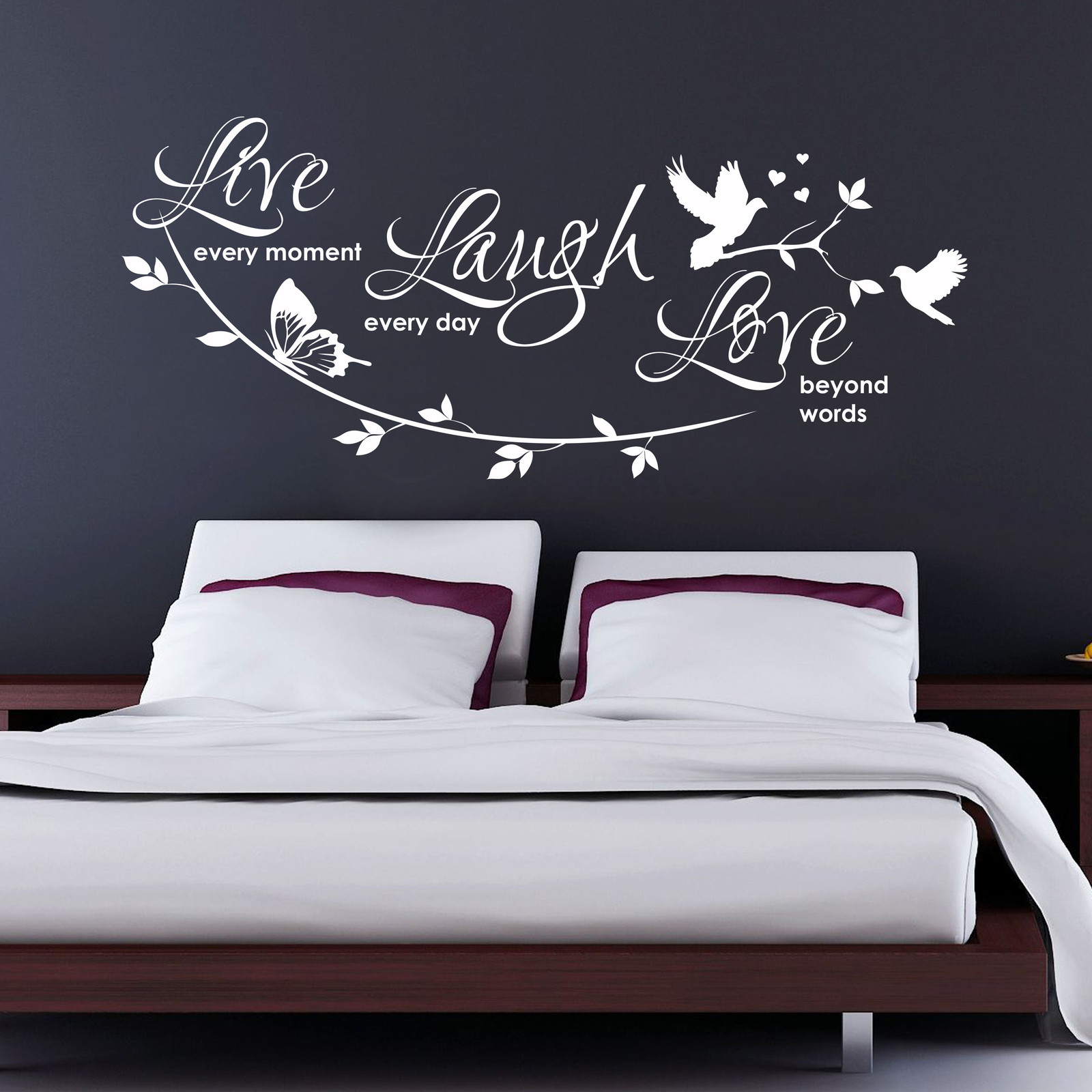 LIVE LAUGH LOVE – WALL ART STICKER – CONTEMPORARY INSPIRATIONAL VINYL TRANSFER