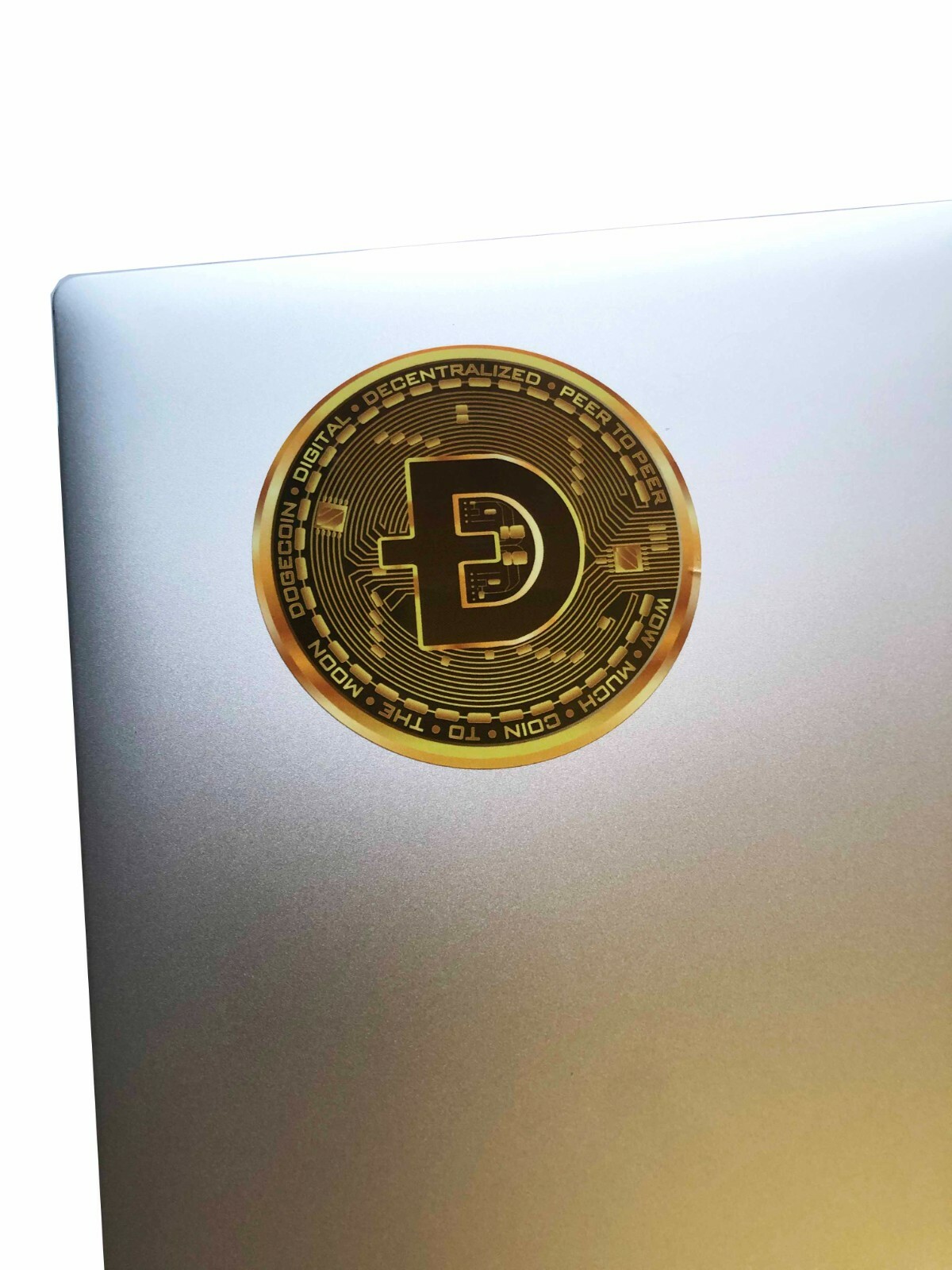 Dogecoin Vinyl Decal Doge Sticker for Laptop, Car, Thermos (2 pack)