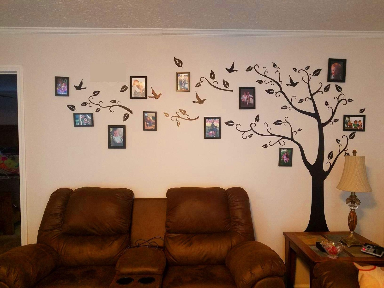 Large Family Tree Wall Deccor for Living Room, DIY Black Photo Frame Wall Decor