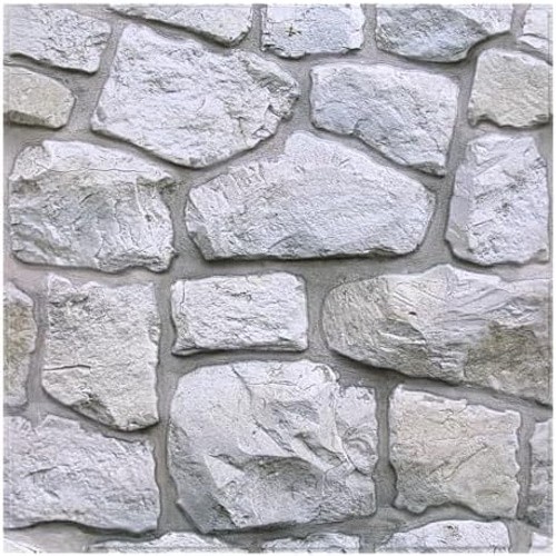 3D Faux Stone Wall Panels Peel and Stick Whitewash, 10 Pcs 11.8" x 11.8", Sto…