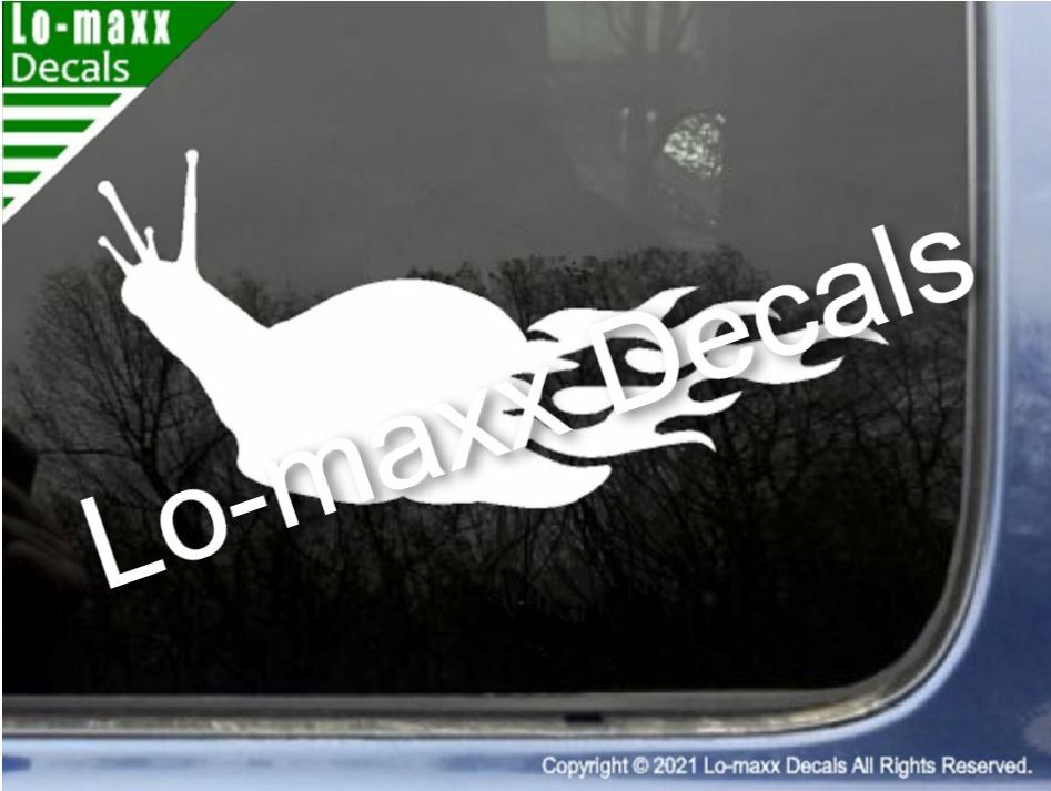 Flaming Snail Car SUV Truck Boat Window Home Decor Design Die Cut Vinyl Decal