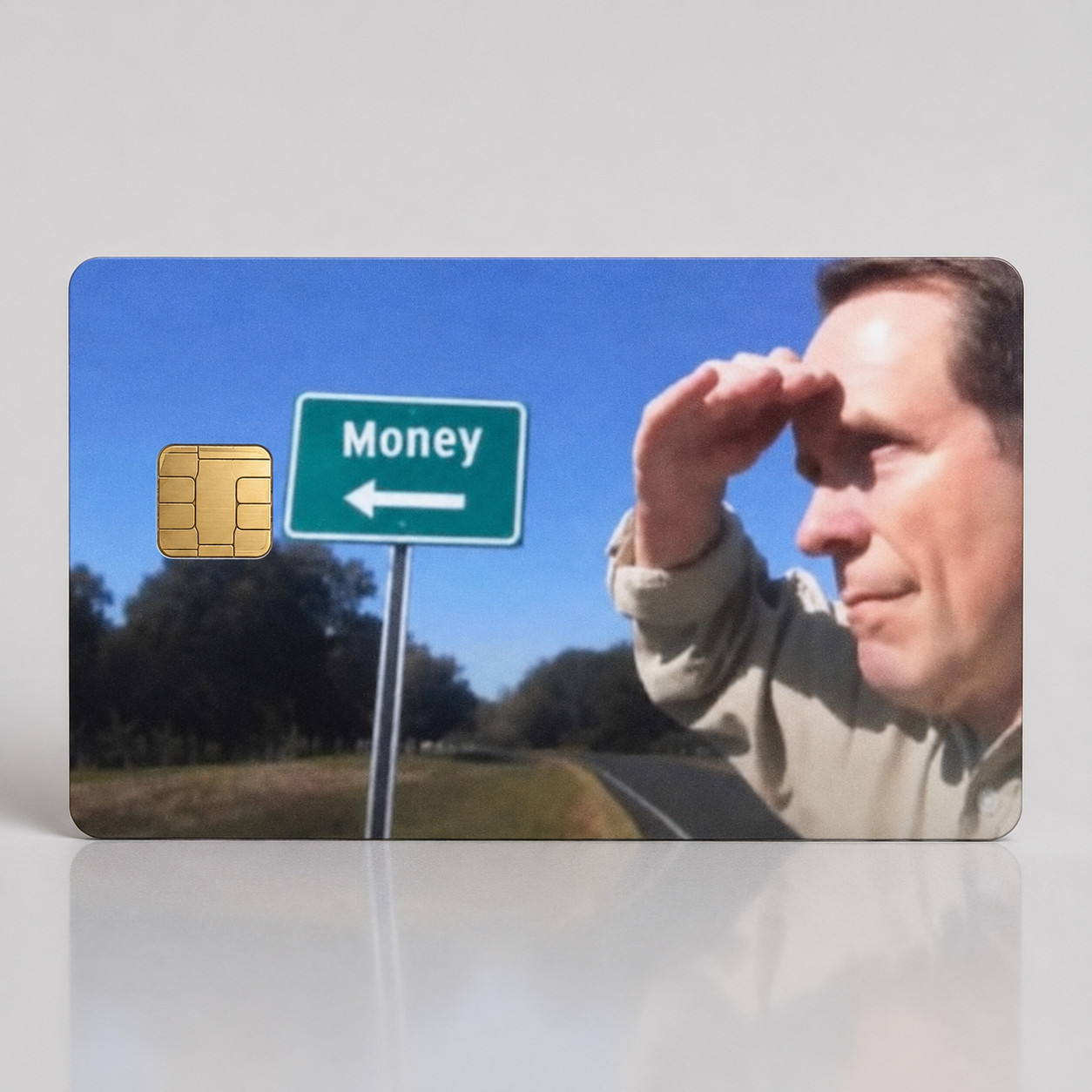 Funny Search for Financial Stability Money Meme Debit Card Credit Card Skin