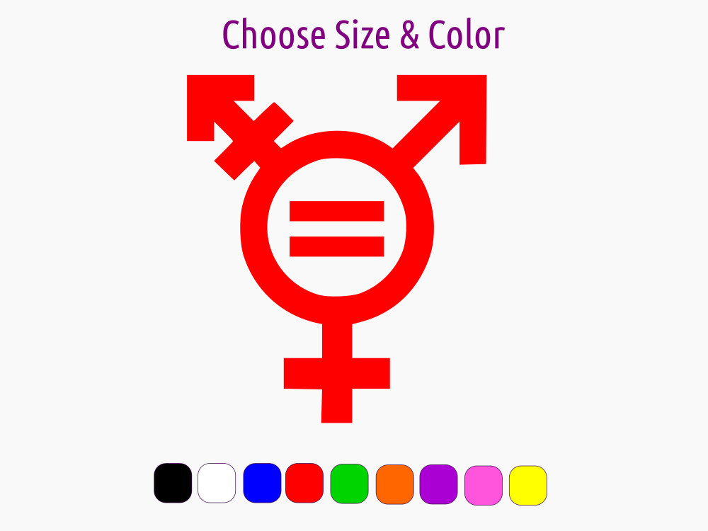 LGBTQ PRIDE Equality Trans Rights Vinyl Window Wall Sticker CHOOSE SIZE COLOR