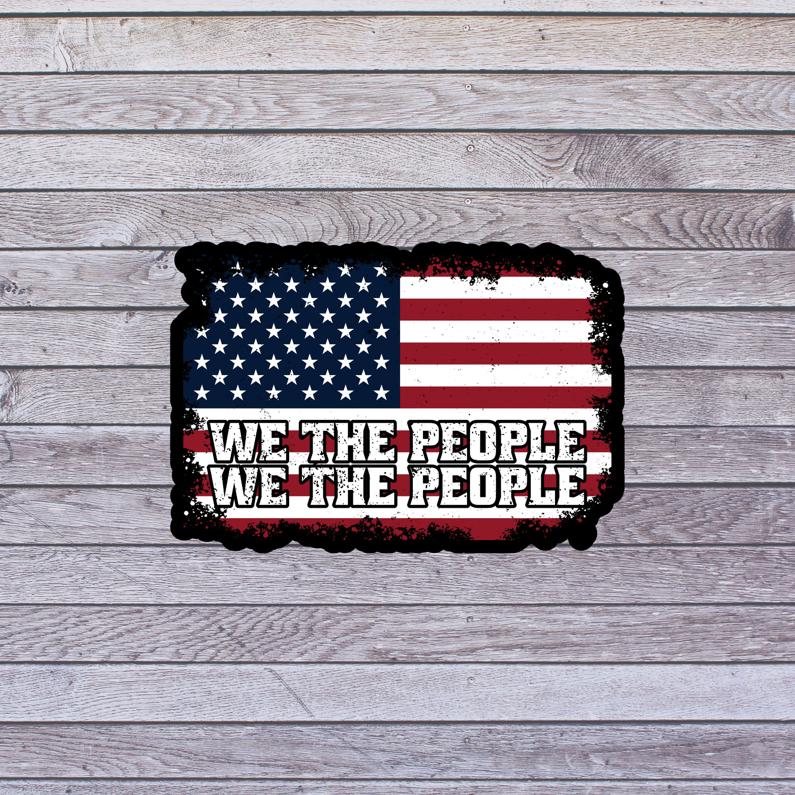 Patriotic Sticker Vinyl Decal We The People American Flag Freedom