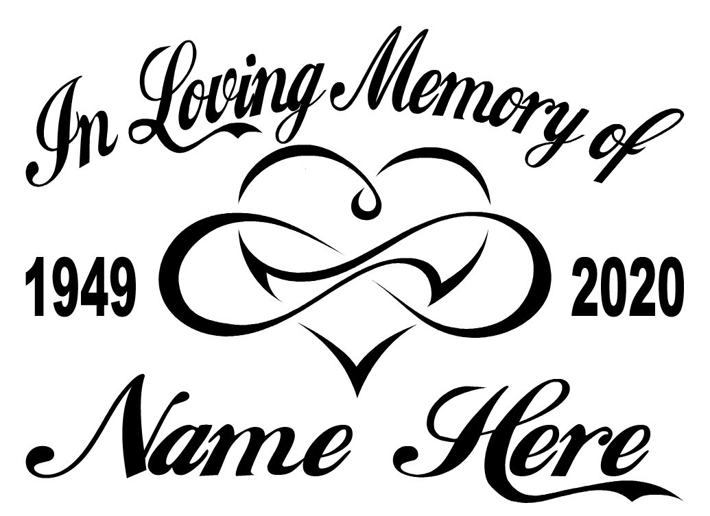 In Loving Memory Decal Infinity Heart Forever Love RIP Car Window Vinyl Sticker