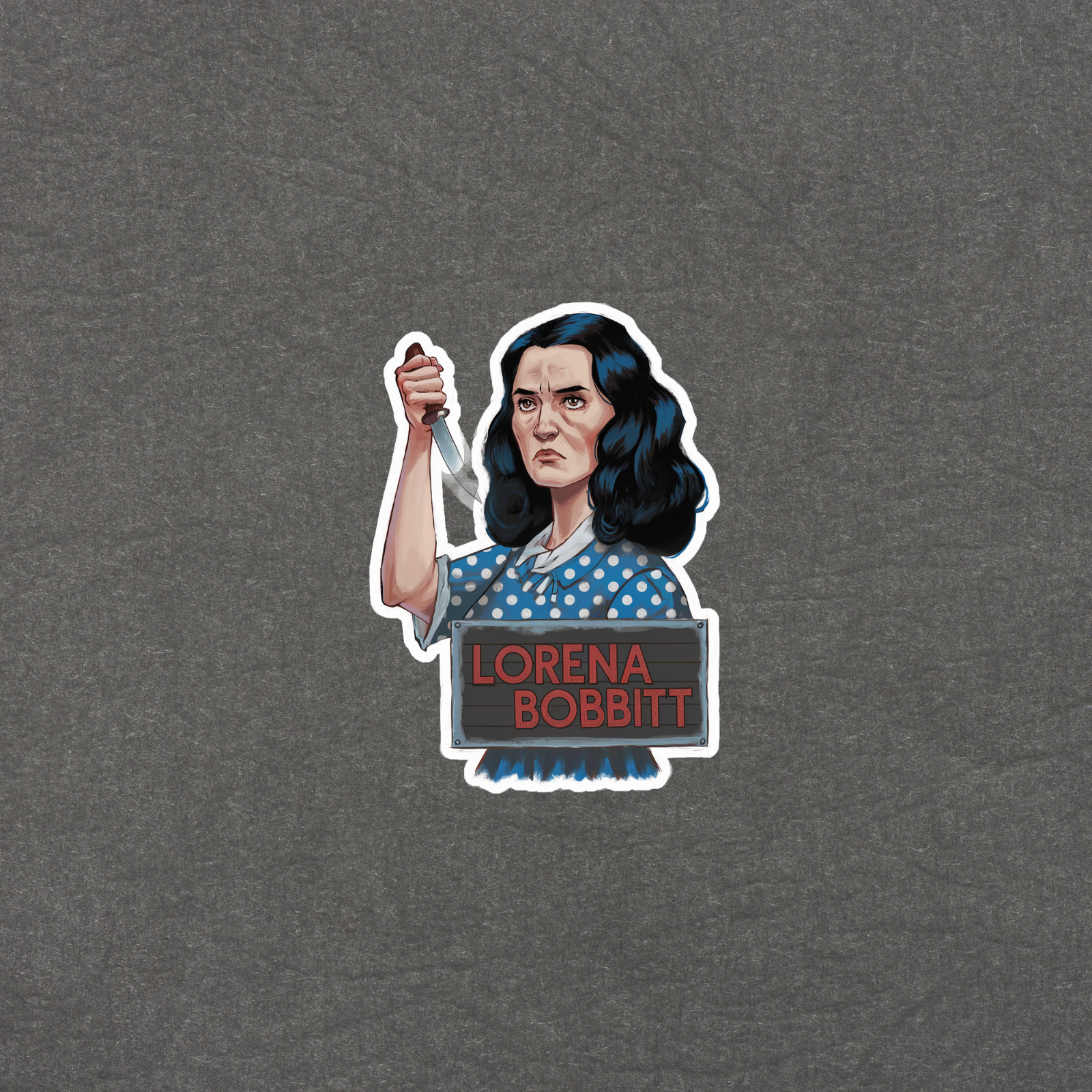 Lorena Bobbitt Sticker – Retro True Crime Decal for Laptops, Water Bottles #3662