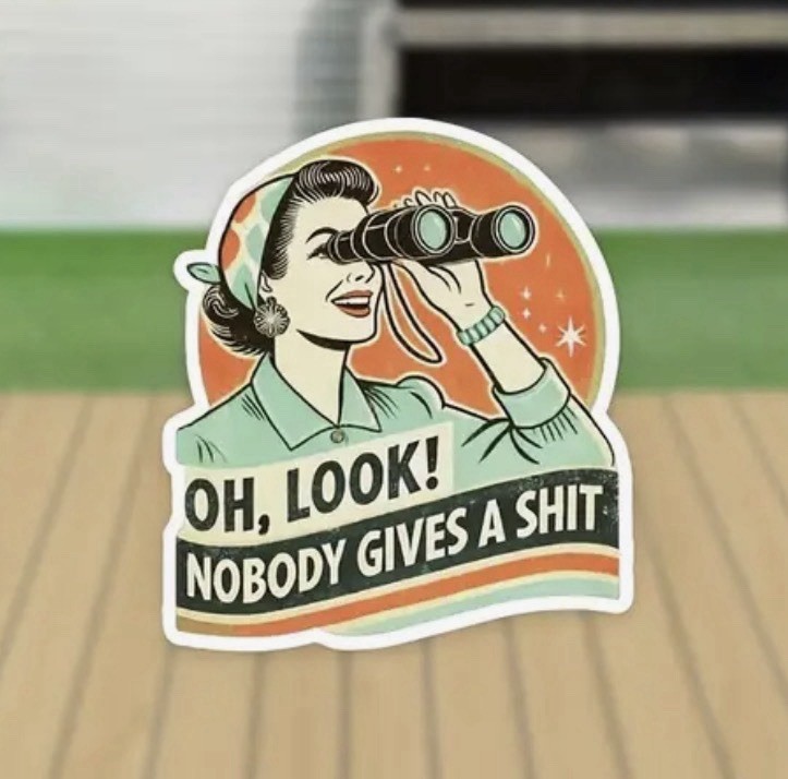 Retro VTG GenX ‘Oh Look Nobody Gives A $h*t’ 2” Inch Vinyl Sticker Decal Funny