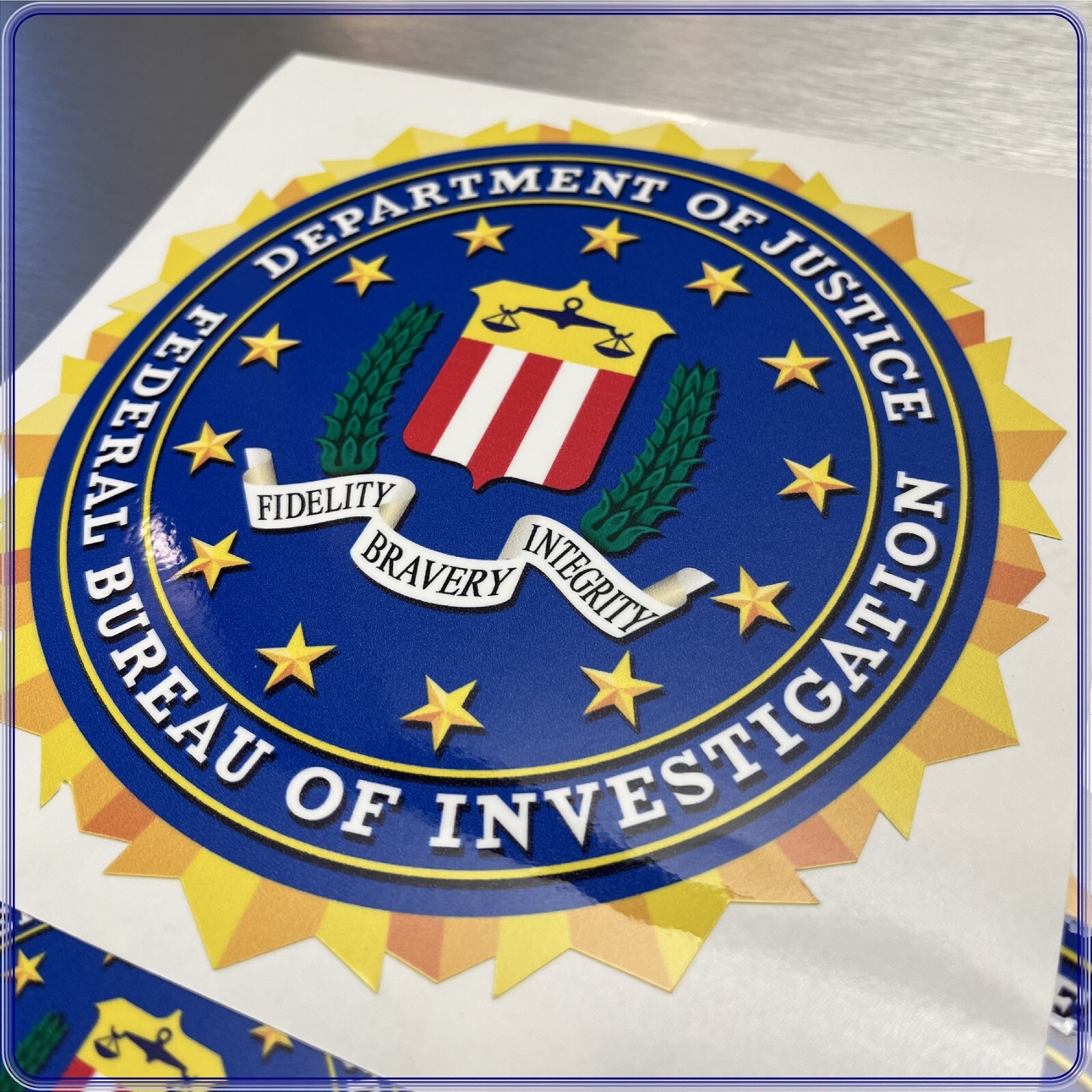 FBI Seal Laminated Sticker Choose from 2", 3", 4", 5" or 6" Sizes for Laptop