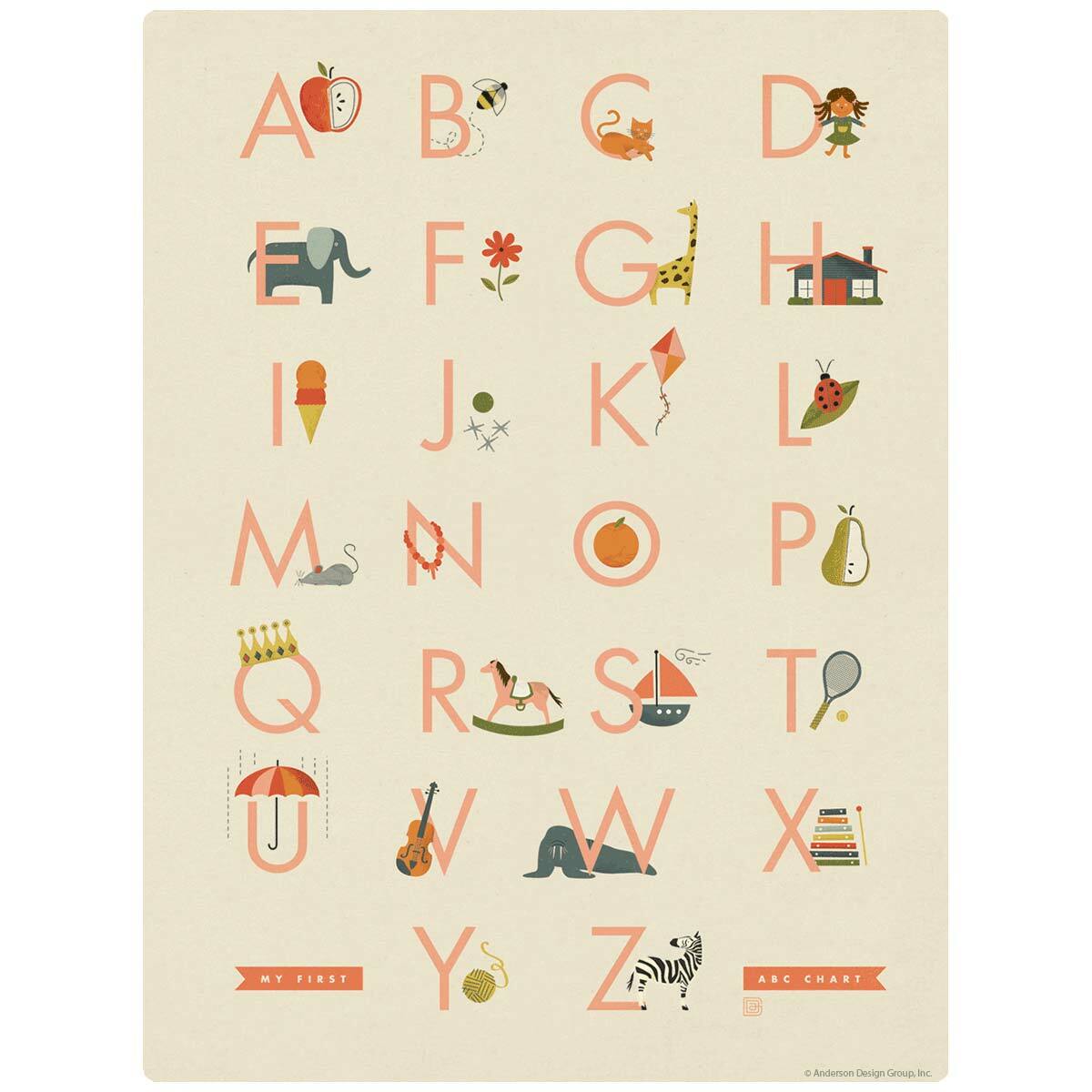 My First ABC Alphabet Chart Decal for Girls Kids Room Decal