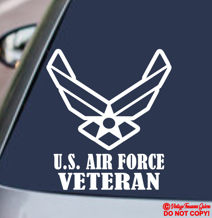 U.S. AIR FORCE VETERAN Vinyl Decal Sticker Car Window Military Combat Retired