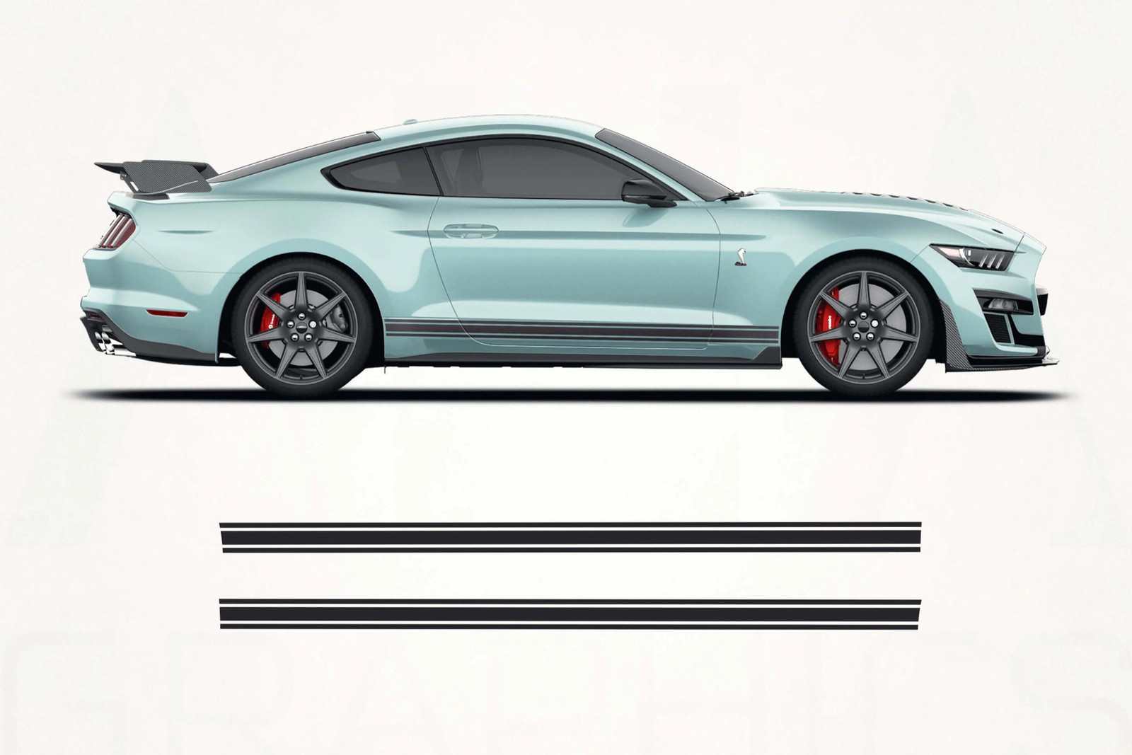 Aftermarket Ford Mustang Shelby GT 500 Side Stripes Decals