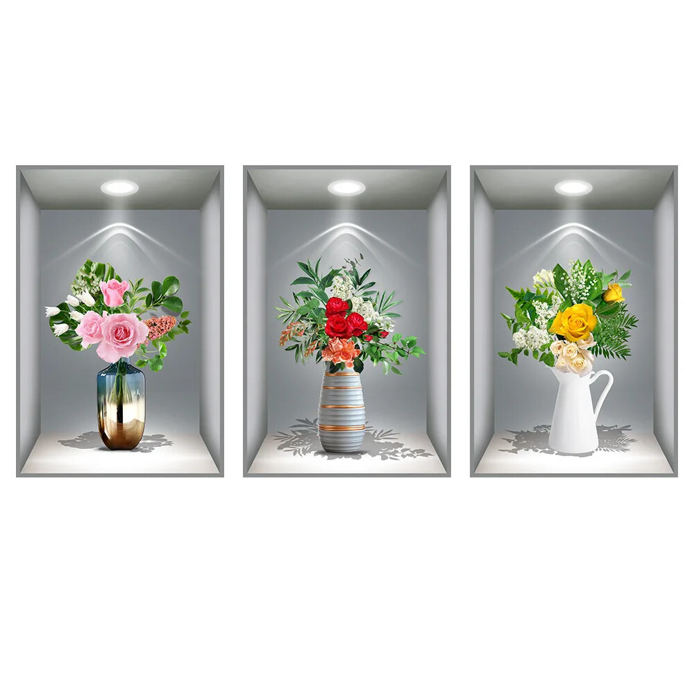 3D effect potted triptych posters hallway staircase decorative painting hotel…