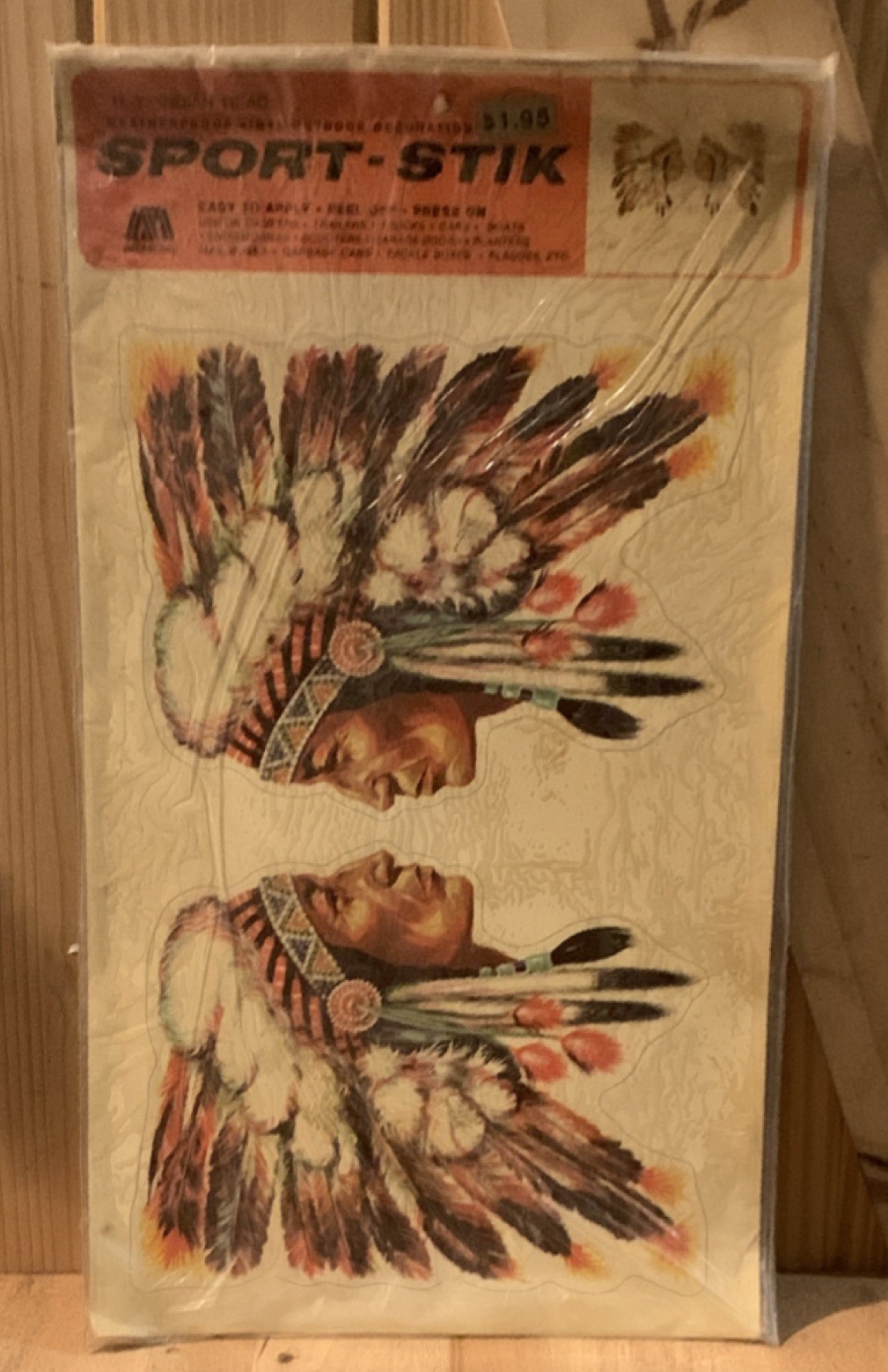 Vintage Meyercord Vinyl Weatherproof Decal Native American Chief