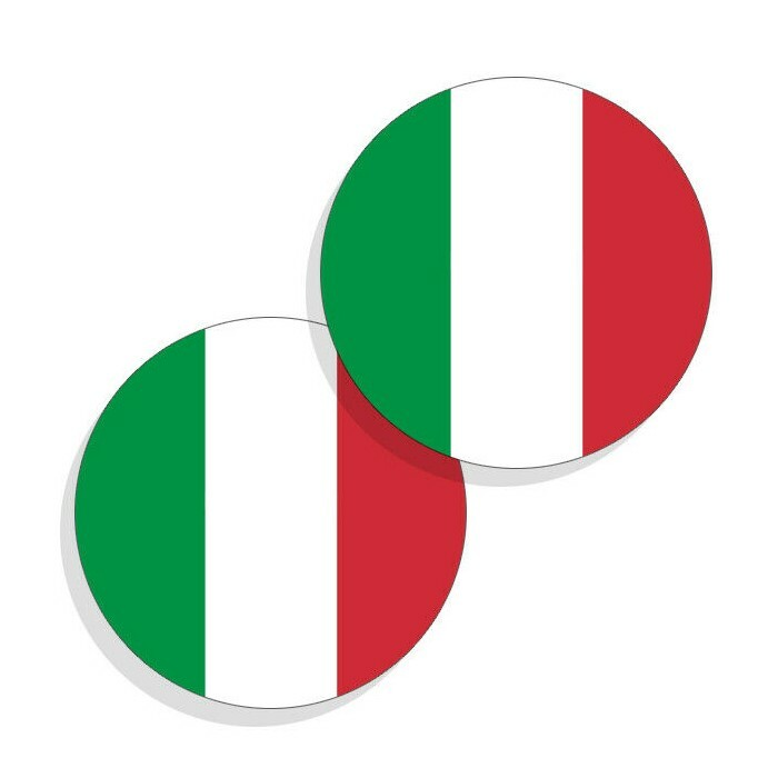 Italy Flag Stickers Flag Decals Vinyl Round Indoor Outdoor Circles 4 pack