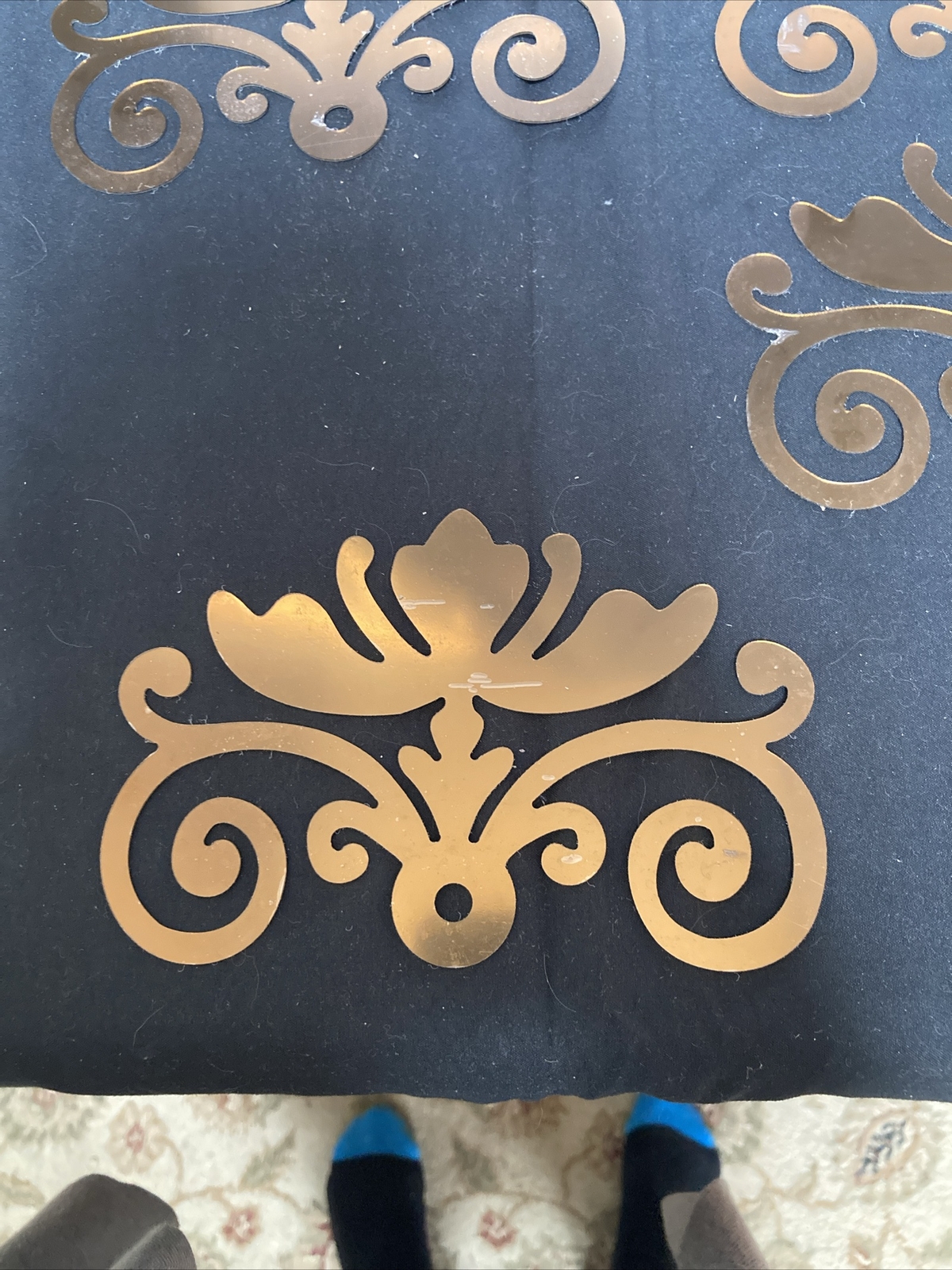 NEW 4 pc 6” Bronze Mirrored 3D Scroll Metallic Wall Cabinet Acrylic Stickers Set