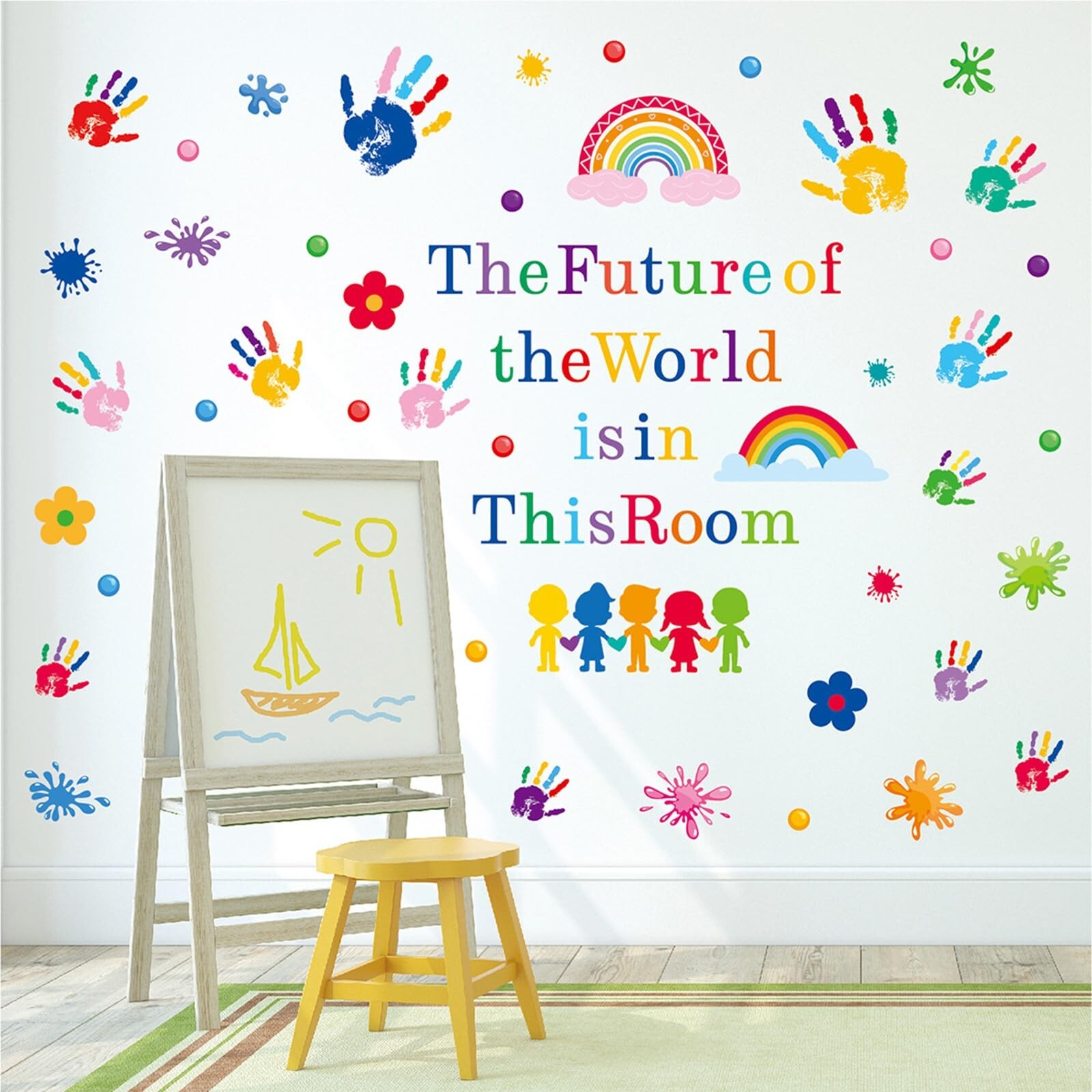 Wall Decals Peel and Stick Playroom Wall Decor Wall Stickers & Murals 7 PCS A…