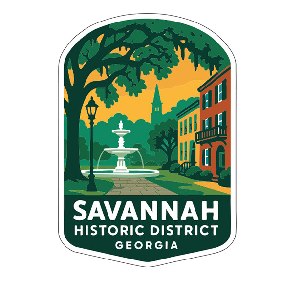 Savannah Historic District Georgia Sticker Decal Vinyl Die-Cut Symbolic Landmark