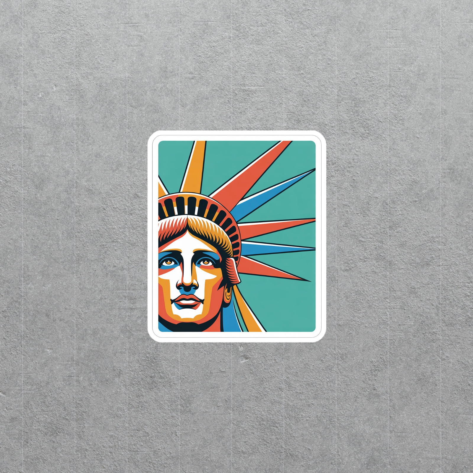 Vibrant Pop Art Freedom Sticker – Iconic Statue Decal #7024