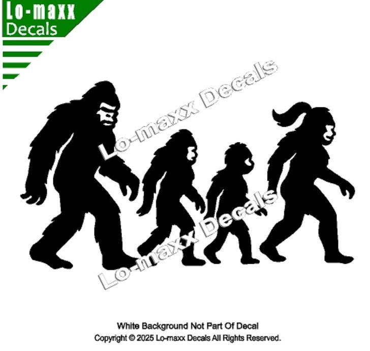 Bigfoot Sasquatch Family Vinyl Decal Die Cut Sticker for Car Truck SUV Window