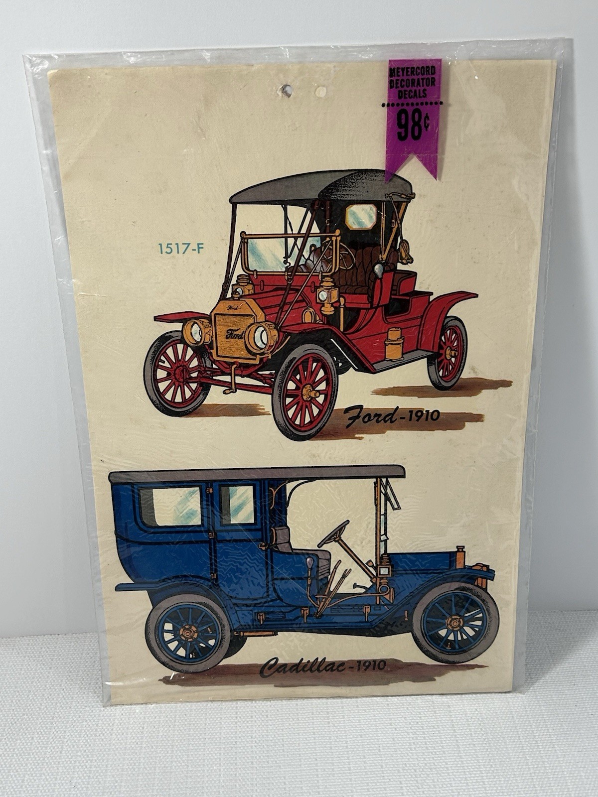 Vintage Meyercord Decals Classic Cars Retro Ford Cadillac Stickers Decor