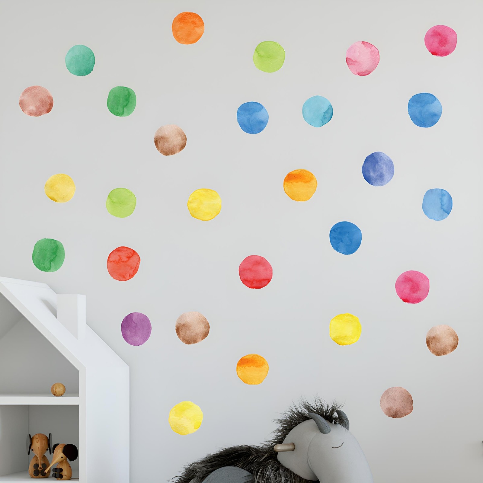 Colorful Polka Dot Wall Decals, Room and Nursery Decor, Dots Wall Sticker Rai…