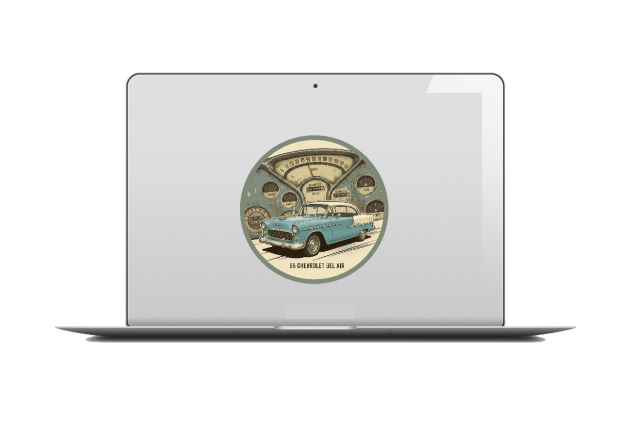 Car Classics "55 Bel Air Vintage" 4" Vinyl Decal Sticker Handcrafted Vehicle 26
