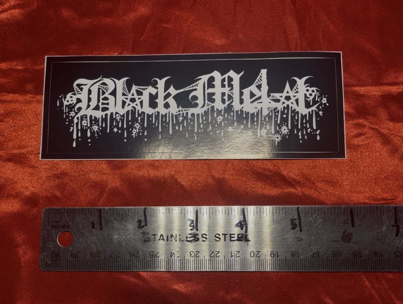 BLACK METAL logo sticker. Mayhem Dissection Tormentor Graveland