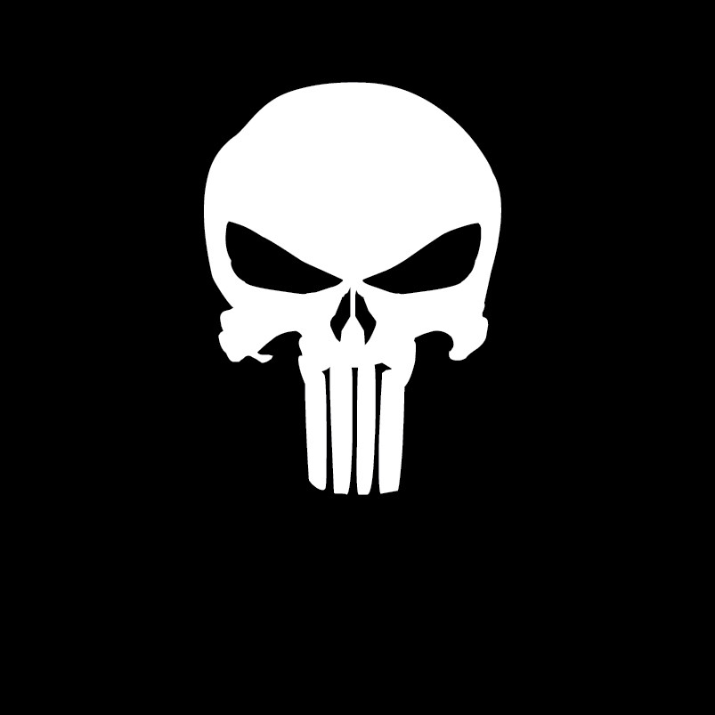 The Punisher Skull logo Vinyl Decal 7" tall x 5" wide Marvel Daredevil Netflix