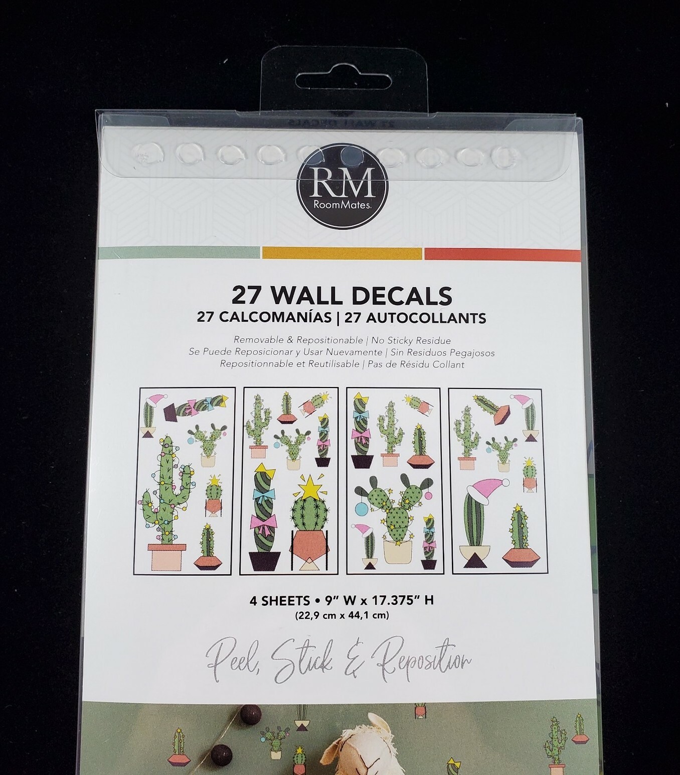 RoomMates CHRISTMAS CACTUS 27 Peel & Stick Wall Decals RMK4479SCS