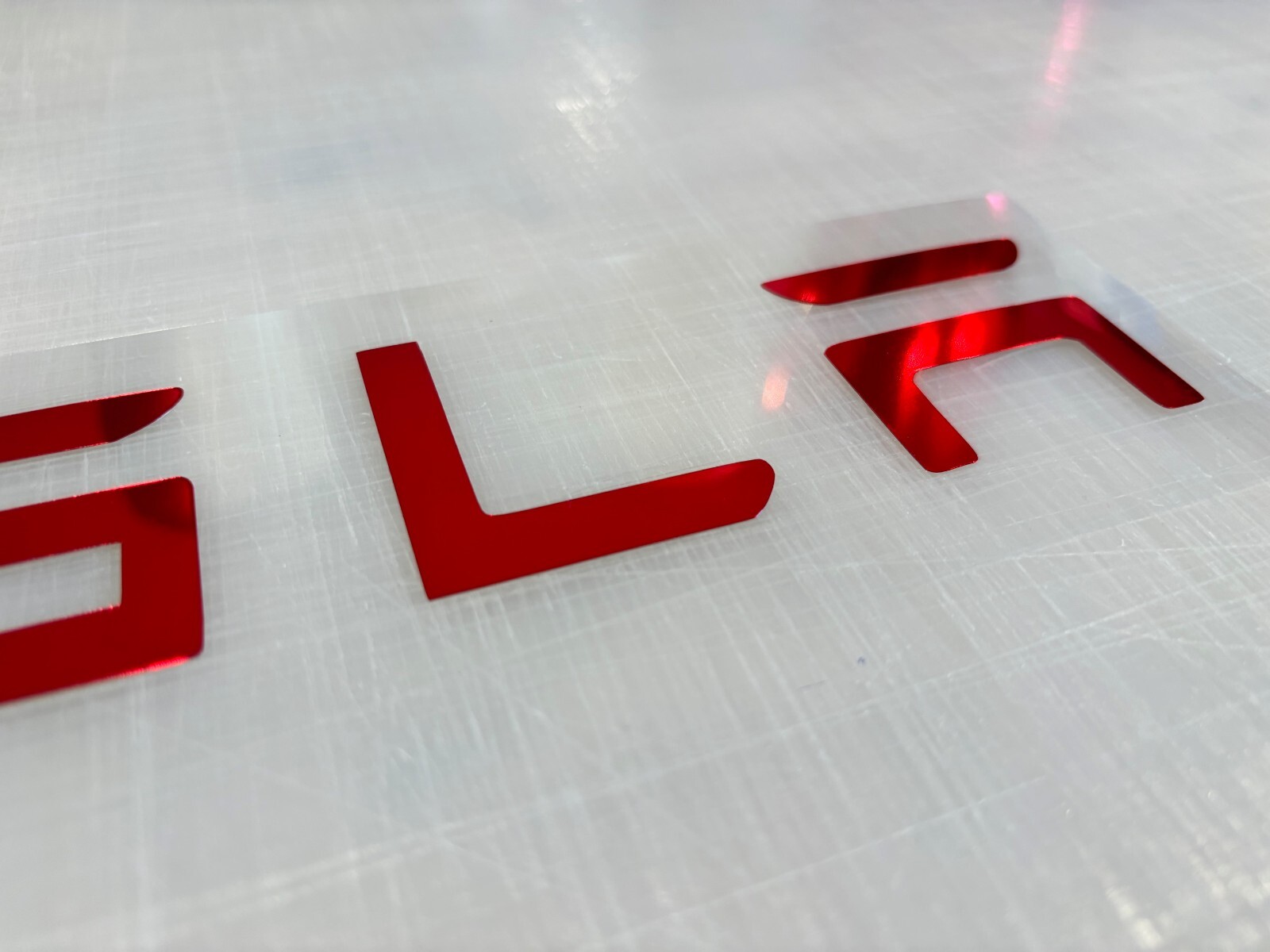 TESLA Vinyl Decal Many Sizes Gorgeous Mirror Rose Red FREE Ship
