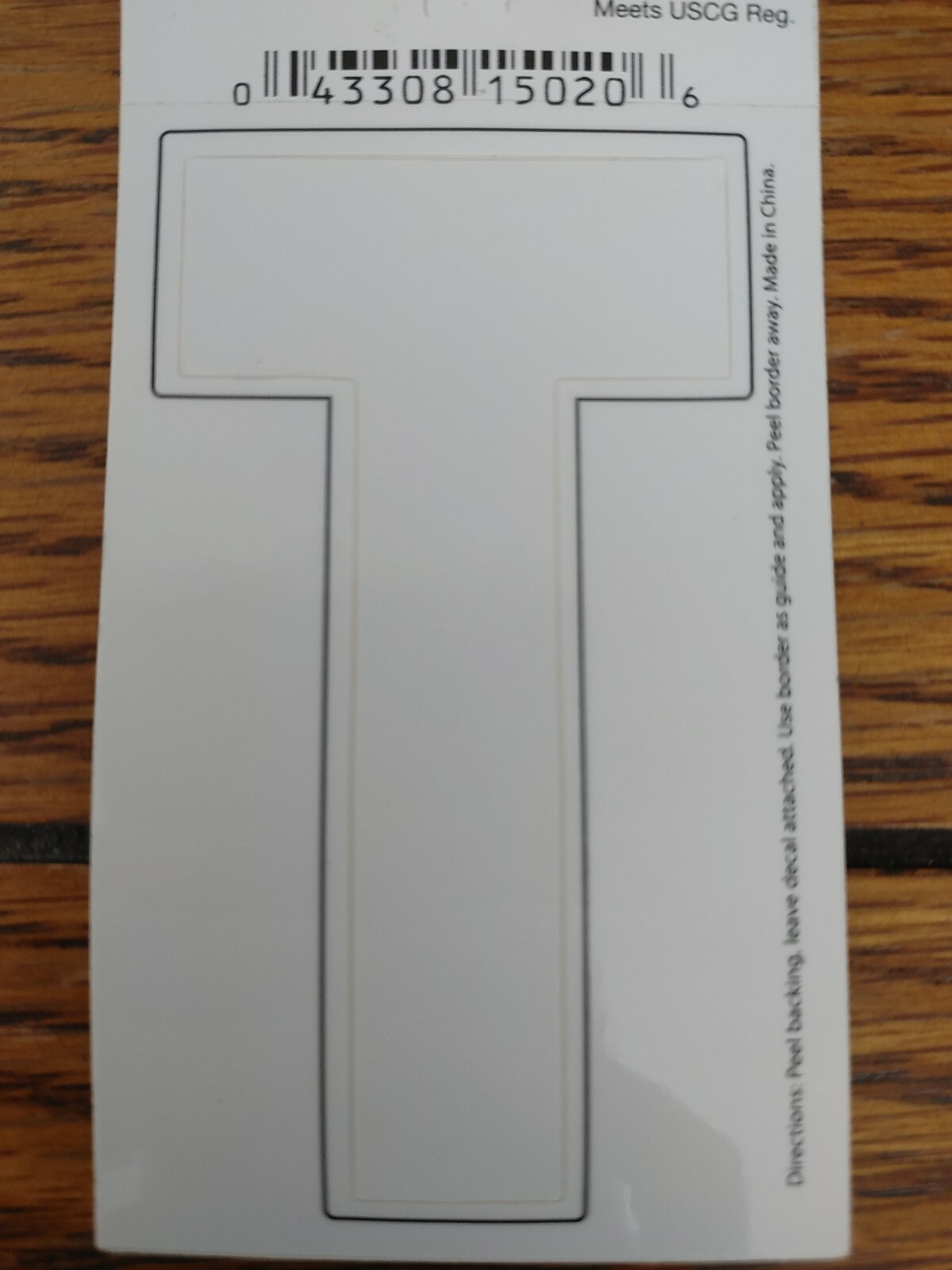 Hardline Self Adhesive Letter T Glossy White 3" Super Stick, Waterproof. 3SCWPT