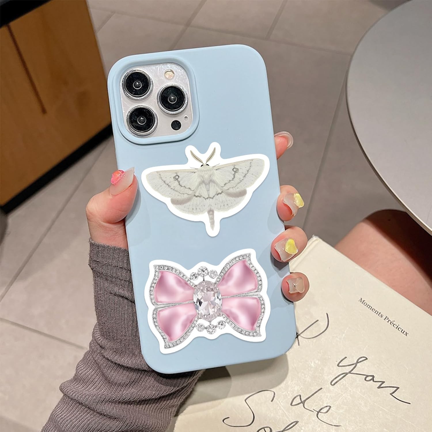 110PCS Aesthetic Sticker Clean Girl Stickers for Pink and Blue