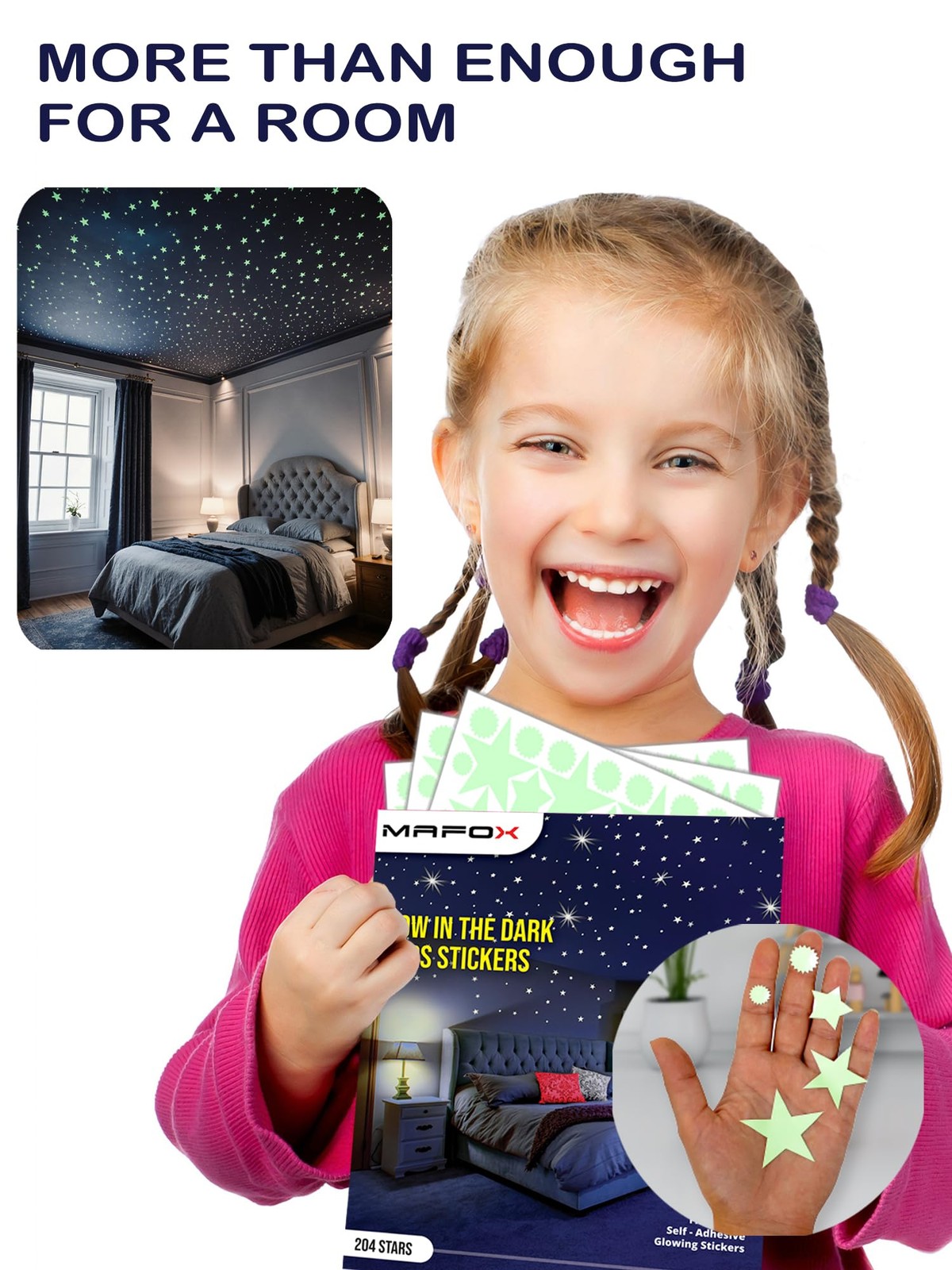Glow in The Dark Stars for Ceiling or Wall youth large / 11-13, 204