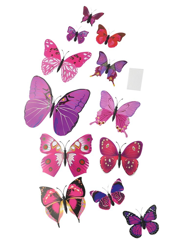 Whimsical 3D Butterfly Wall Art 12pcs Set for Living Room and Bedroom Decor