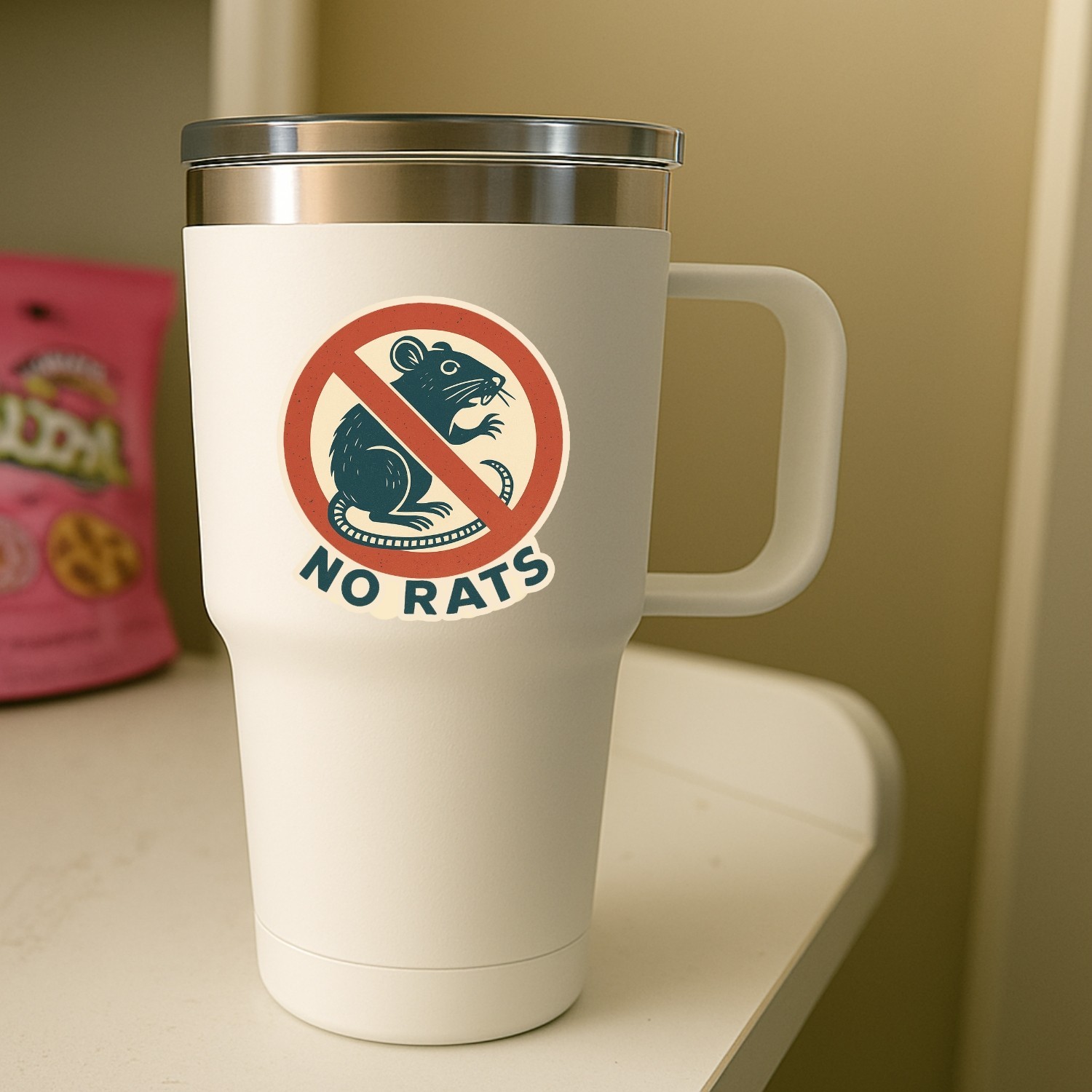 4PCS Funny Retro No Rats Sign Stickers Pest Control Vinyl Decal Gift