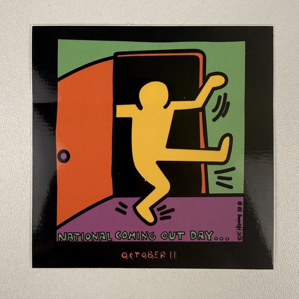 Keith Haring Human Rights Campaign Sticker 3×3 National Coming Out Day