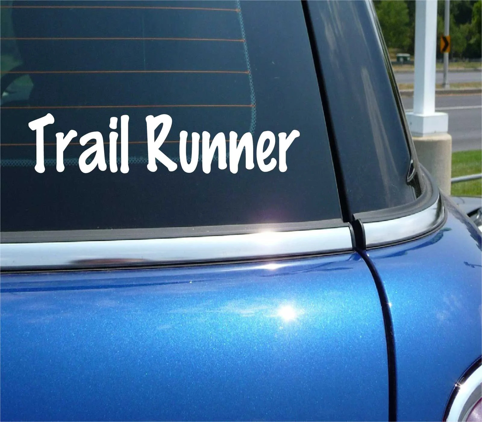 TRAIL RUNNER DECAL STICKER FOREST WOODS RUN RUNNING CLIMB FITNESS CAR TRUCK