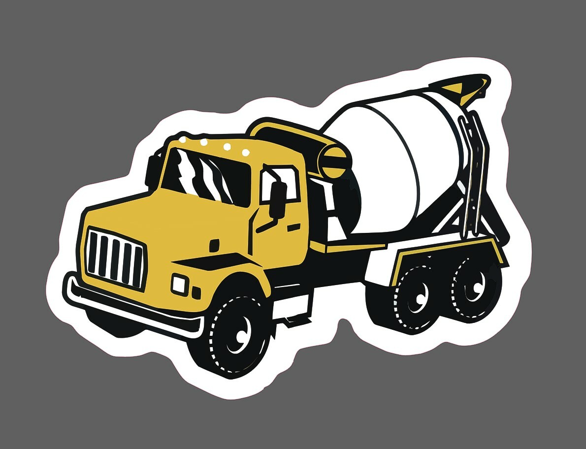 Cement Truck Sticker Construction Waterproof -Buy Any 4 For $1.75 Each Storewide
