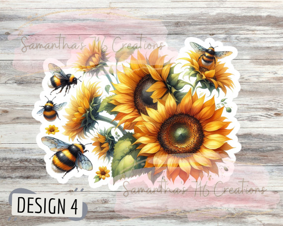 Sunflower Vinyl Stickers 3" For Laptops, Cups, Etc. Indoor, Water Resistant