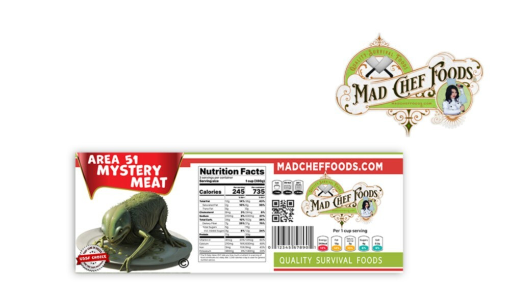 Funny Soup Can Label – Area 51 Mystery Meat Joke Gag Gift Decal Sticker 1 pack